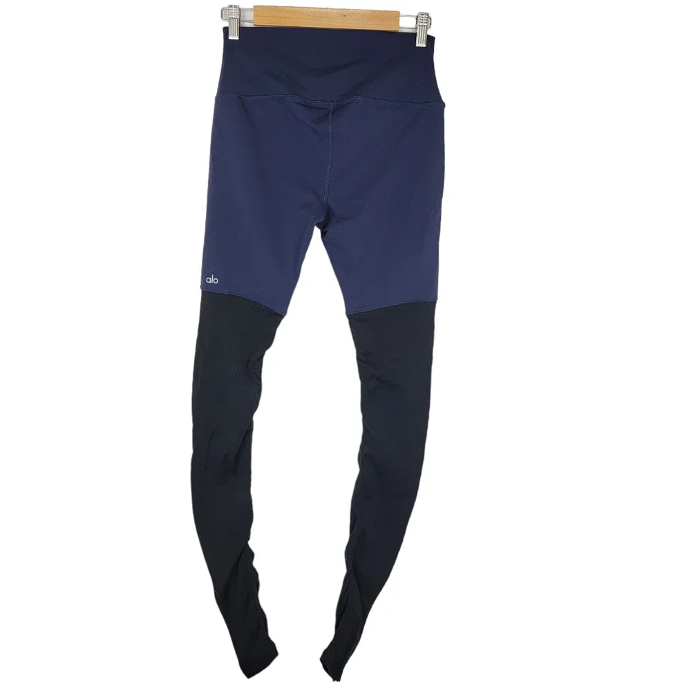 alo yoga Goddess Legwarmer High-Rise Leggings Navy/Black